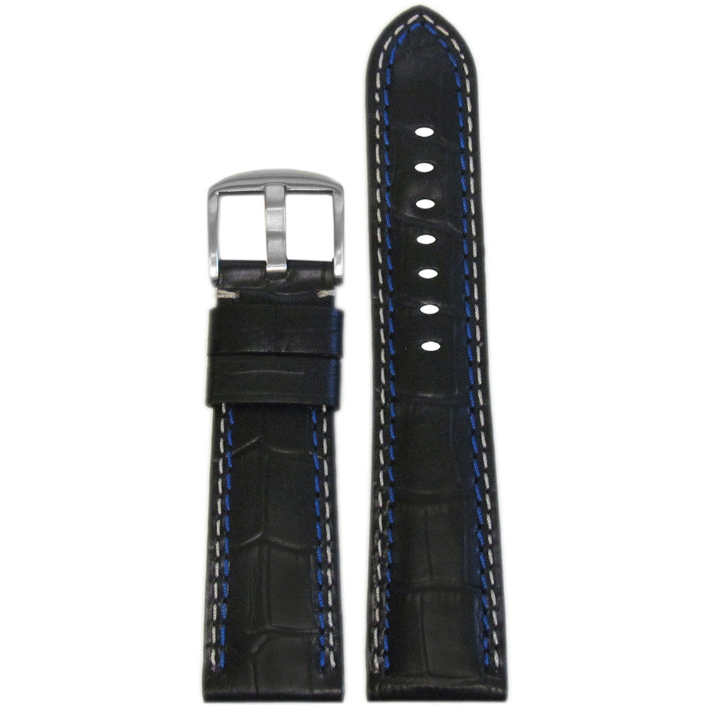 Embossed Leather "Gator" Watch Band | Black | for Panerai Radiomir