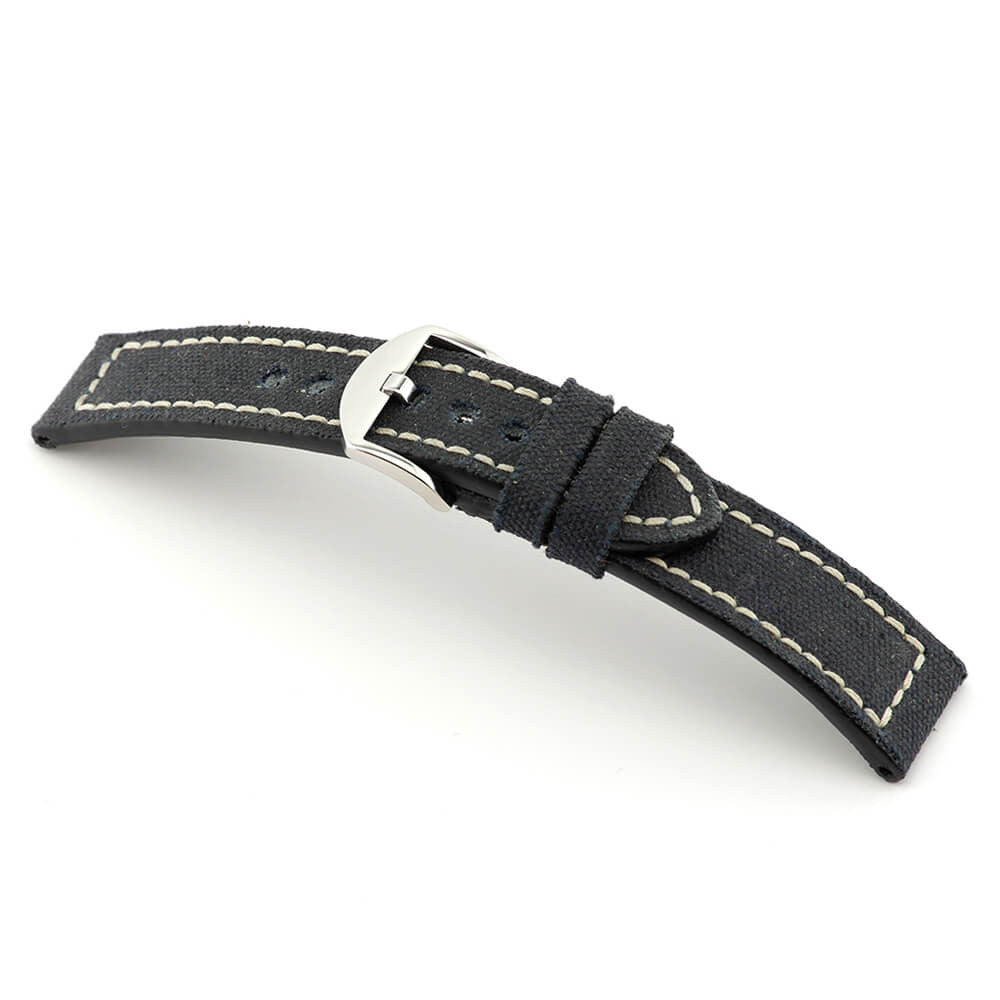 Black Genuine Canvas Watch Band | Ohio