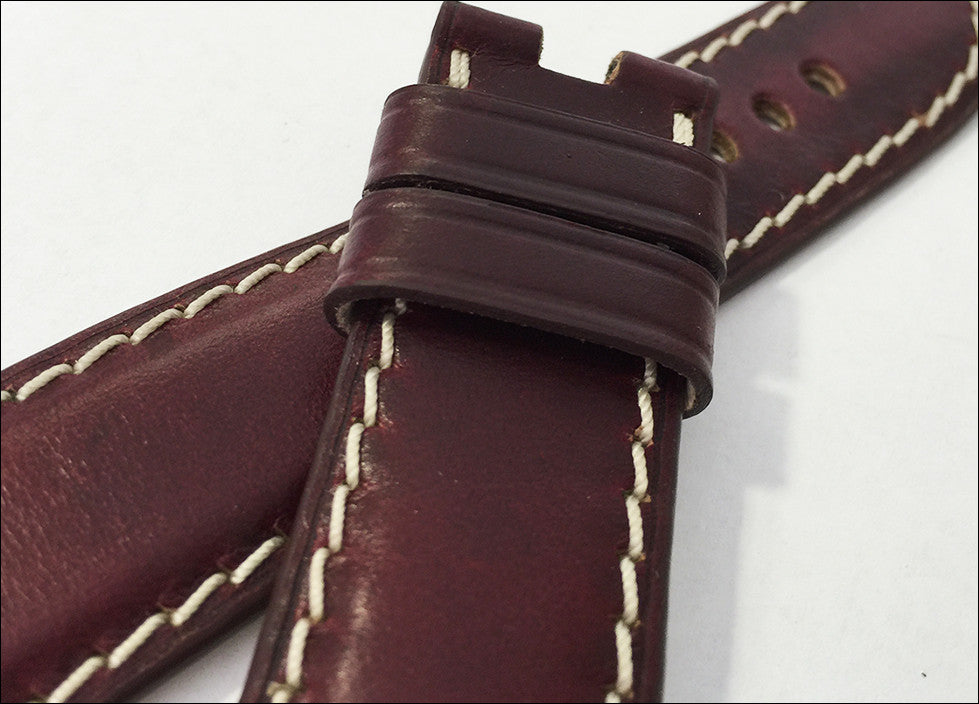 Chromexcel Horween Leather Watch Band | Dark Burgundy | For Panerai Deploy