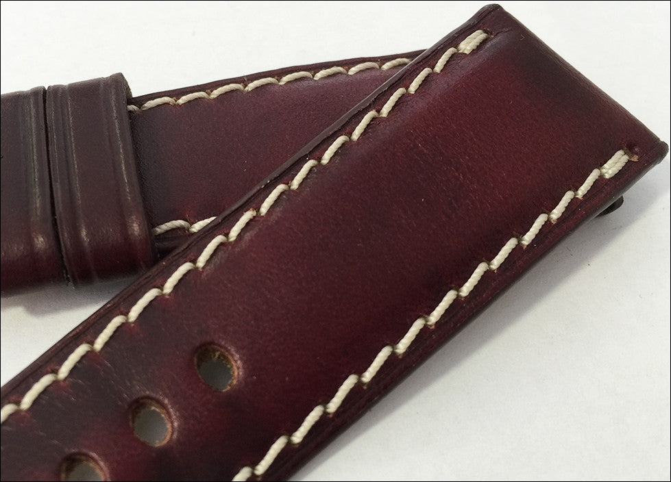 Chromexcel Horween Leather Watch Band | Dark Burgundy | For Panerai Deploy