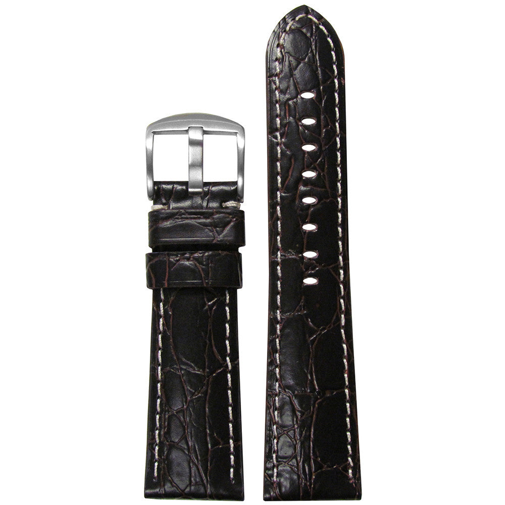 Embossed Leather "Gator" Watch Band | Choco | for Panerai Radiomir