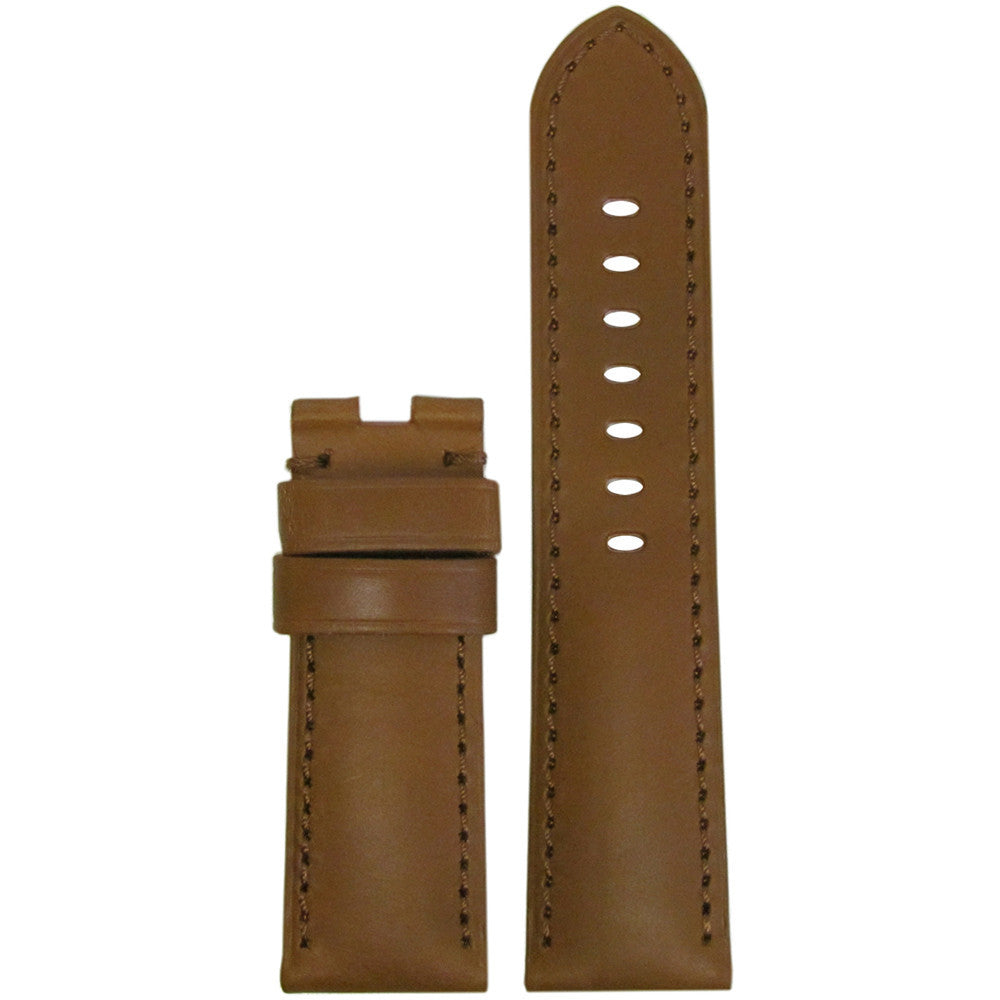 Soft Calf Leather Watch Band | Golden Brown | Match Stitch | for Panerai Deploy