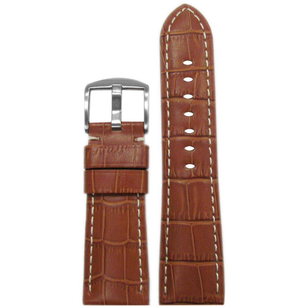 Embossed Leather "Gator" Watch Band | Honey | for Panerai Radiomir