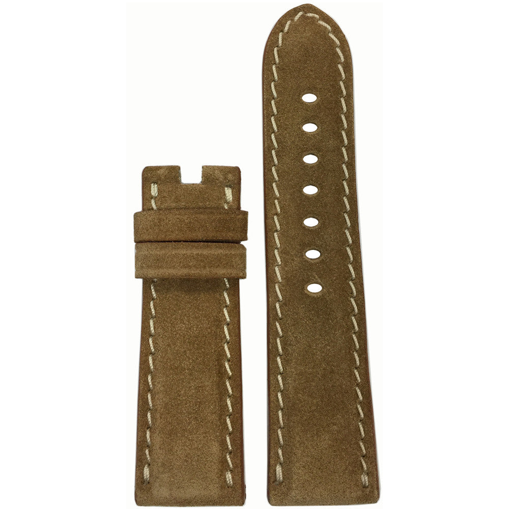 Velours Watch Band | Khaki | White Stitch | For Panerai