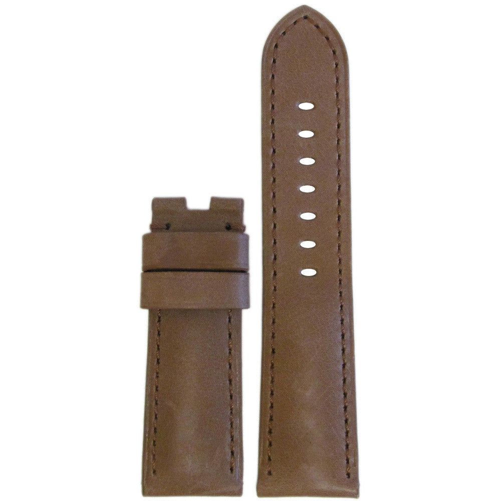 Vintage Leather Watch Band | Sand | Match Stitch | For Panerai Deploy