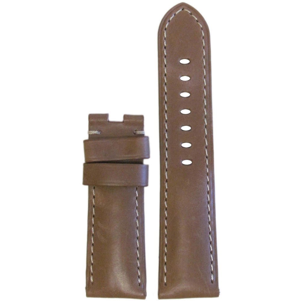 Vintage Leather Watch Band | Sand | White Stitch | For Panerai Deploy