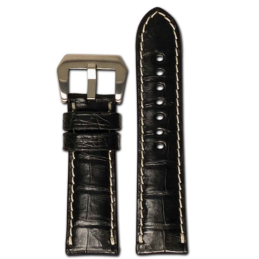 Black Genuine Alligator Watch Band | Modena | For Panerai