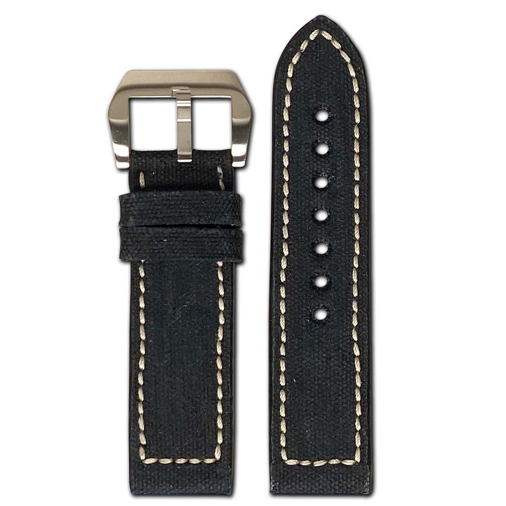 Black Genuine Canvas Watch Band | Ohio