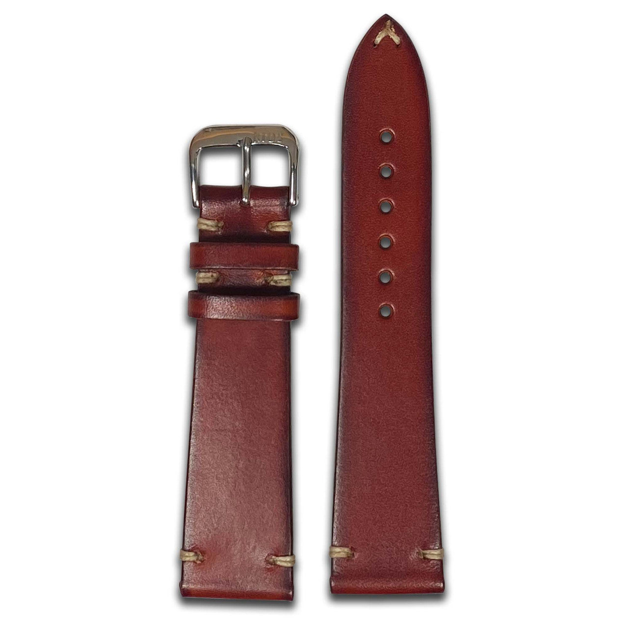 Oak Leather Watch Band | Cognac | Minimal Stitch | 2.7mm