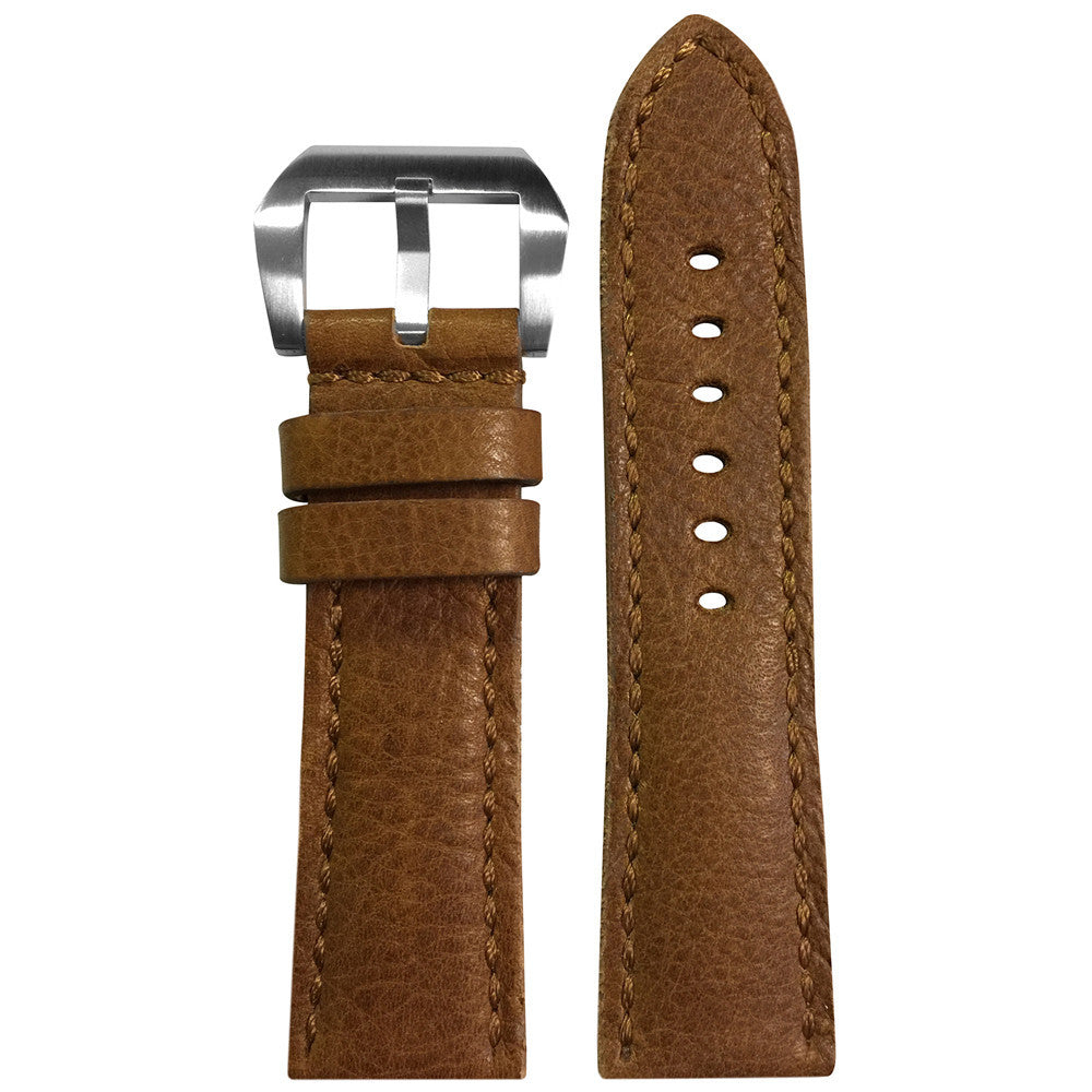 Vintage Leather Watch Band | Honey | Padded | Match Stitch | For Panerai