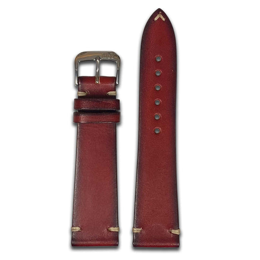 Oak Leather Watch Band | Mahogany | Minimal Stitch | 2.7mm