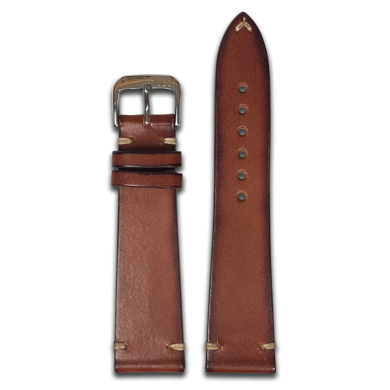 Oak Leather Watch Band | Tobacco | Minimal Stitch | 2.7mm