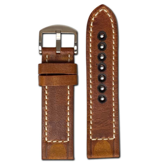 Cognac Genuine Vintage Leather Watch Band | Liverpool